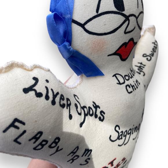 Humorous Vintage Woman Acupuncture Feminine Aging Blue Haired Cloth Voodoo Doll - Picture 5 of 14